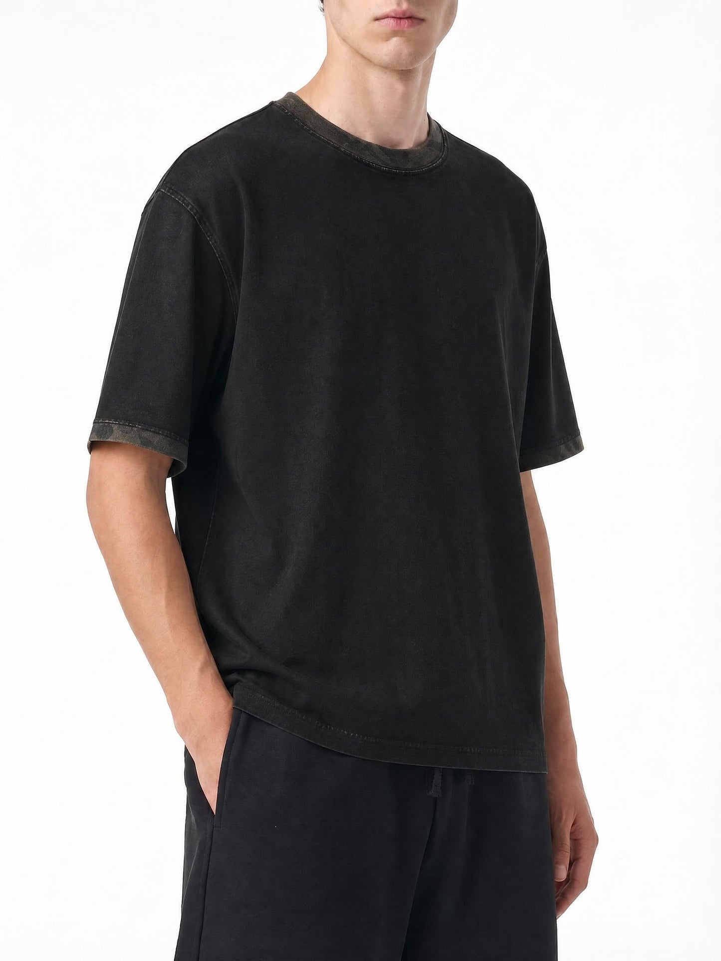 Basic Camo Contrast T-Shirt