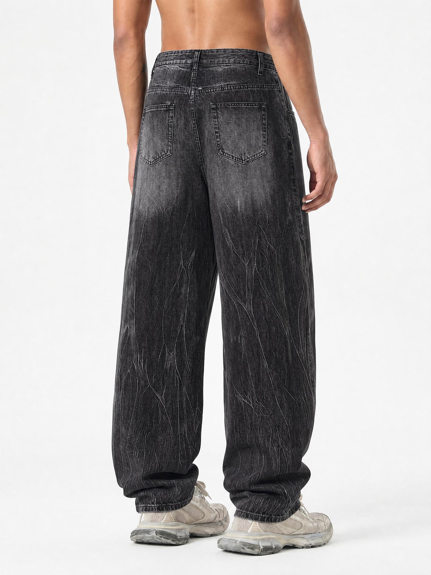 Vintage Wash Wide Leg Jeans