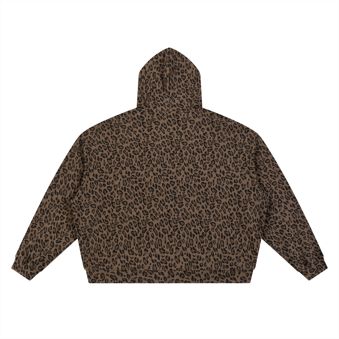 Leopard Waffle Zip Hoodie