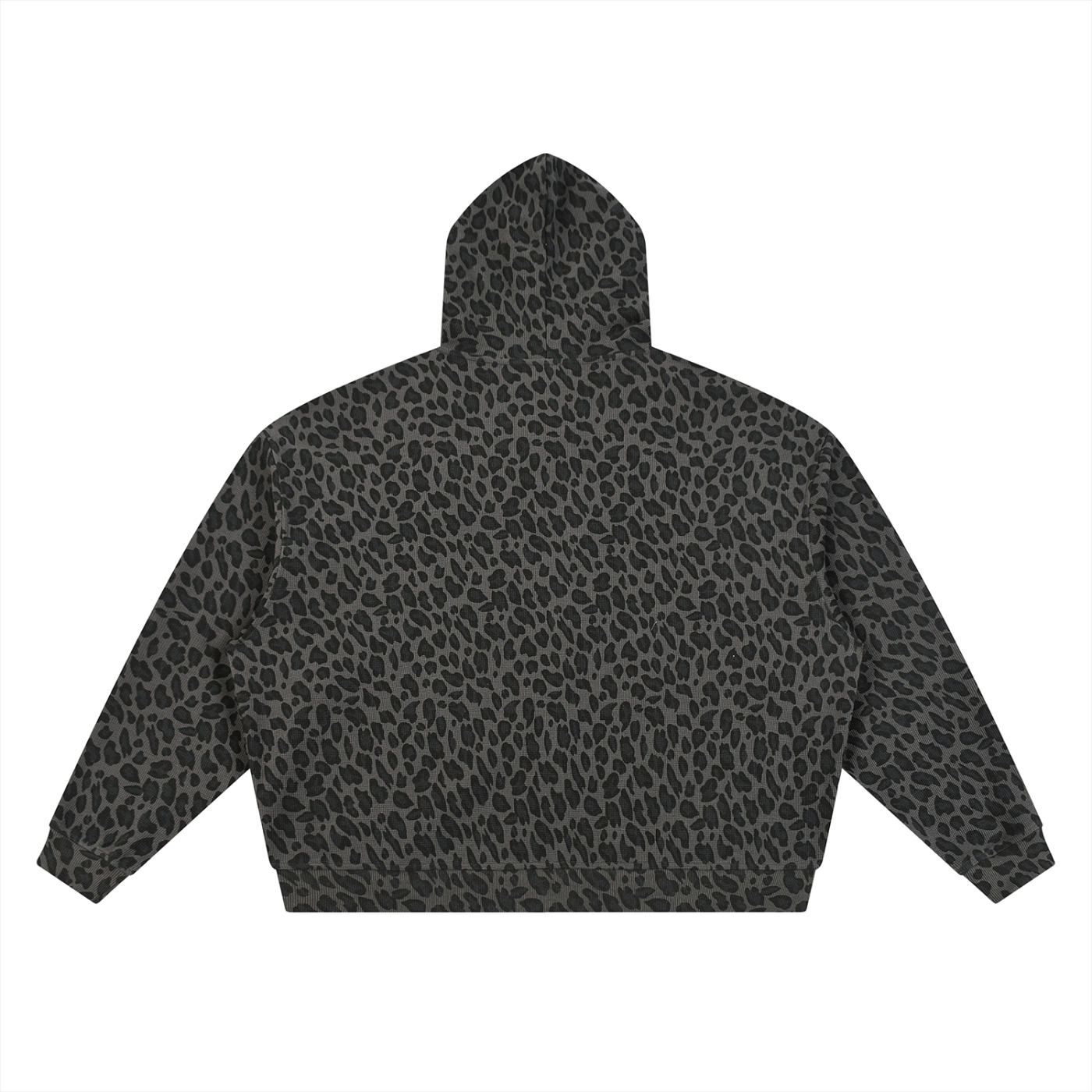 Leopard Waffle Zip Hoodie