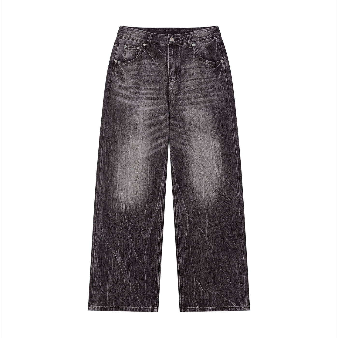 Vintage Wash Wide Leg Jeans