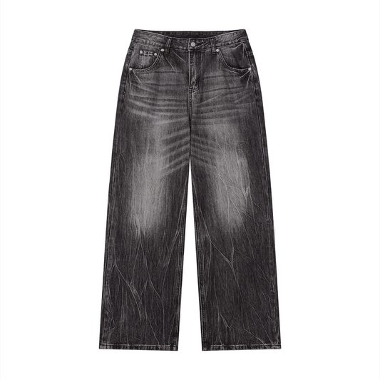 Vintage Wash Wide Leg Jeans