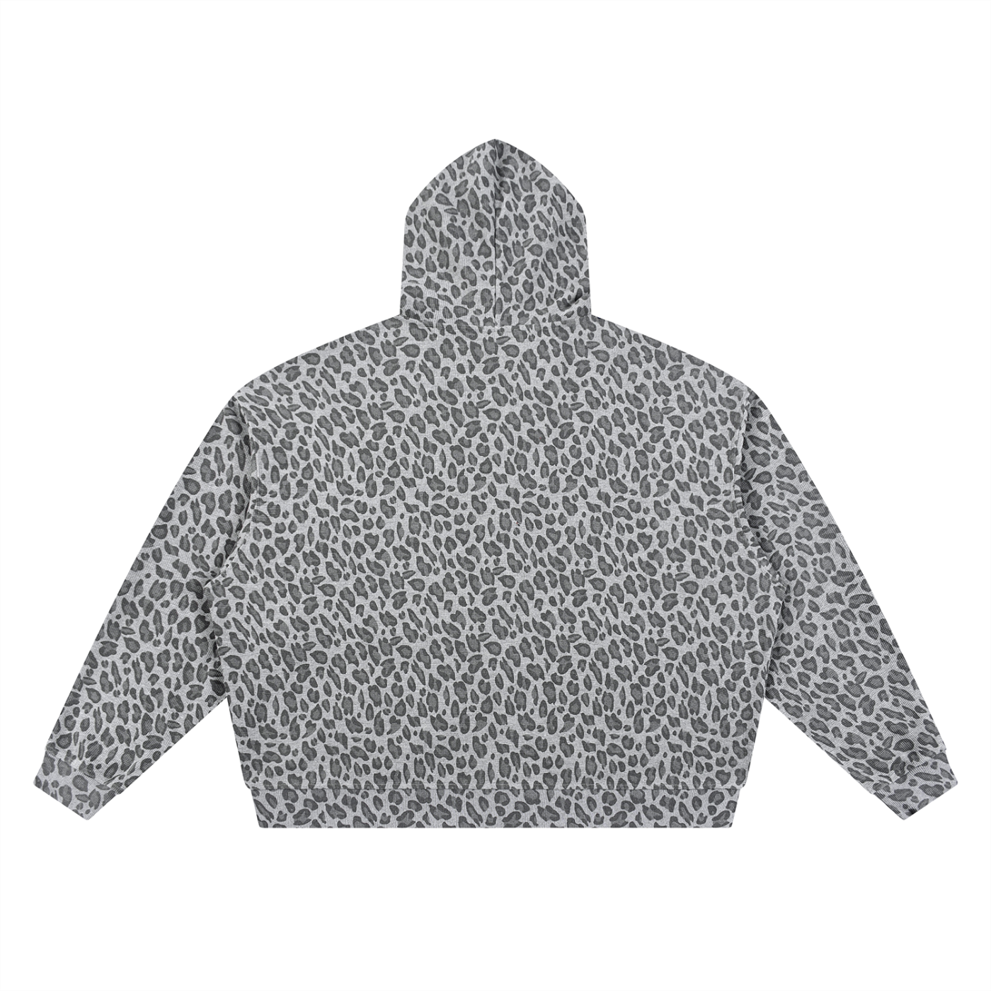 Leopard Waffle Zip Hoodie
