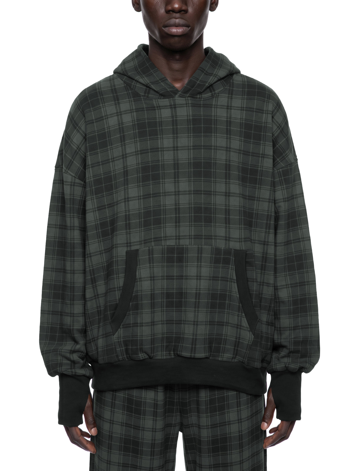 Plaid Color Block Hoodie